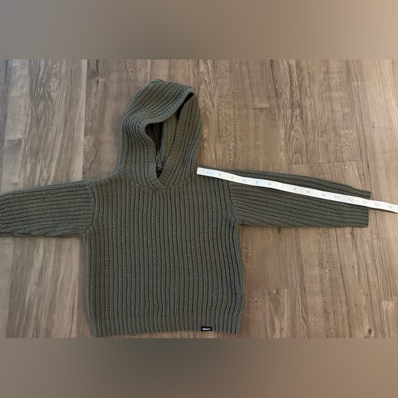 DKNY Toddler Boys 2T Knit Hoodie Sweater Bundle. Navy & Olive Green Pullover Set - Picture 13 of 16